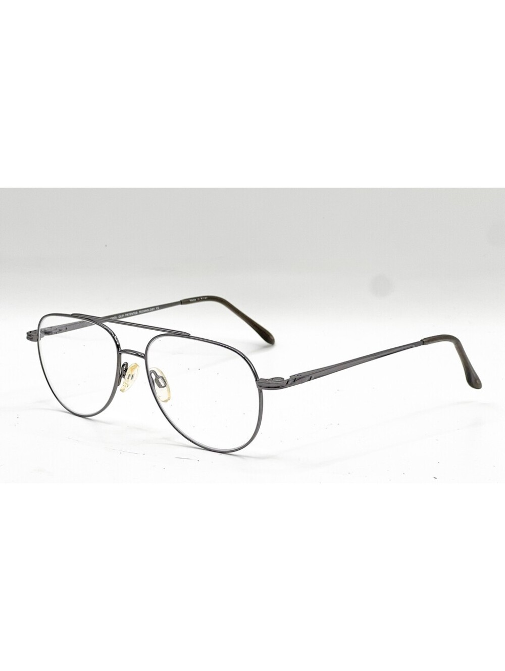Cool Clip Cc 827 20 Shiny Silver Authentic Eyeglasses W/ Clip 53-16-145